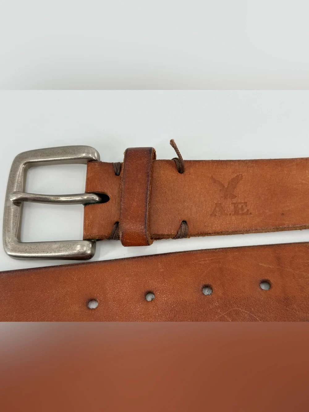 American Eagle Vintage Tan Brown Leather Belt 40